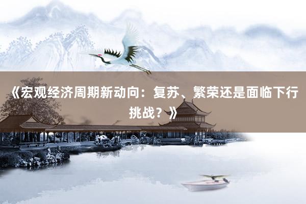 《宏观经济周期新动向：复苏、繁荣还是面临下行挑战？》