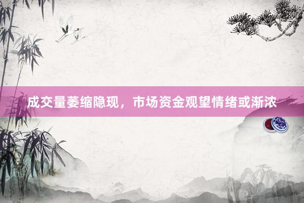 成交量萎缩隐现，市场资金观望情绪或渐浓