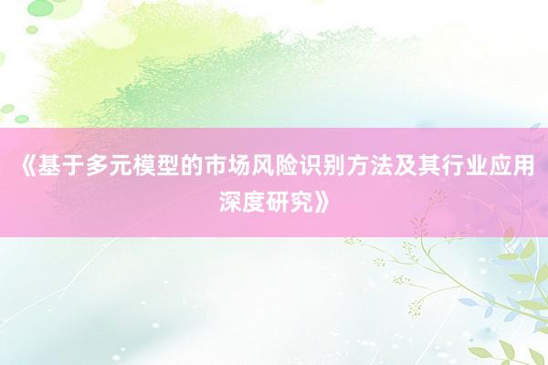 《基于多元模型的市场风险识别方法及其行业应用深度研究》