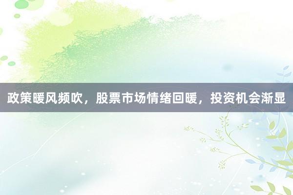 政策暖风频吹，股票市场情绪回暖，投资机会渐显