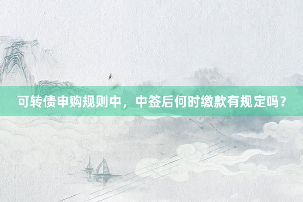 可转债申购规则中，中签后何时缴款有规定吗？