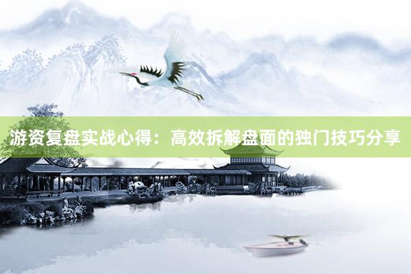 游资复盘实战心得：高效拆解盘面的独门技巧分享