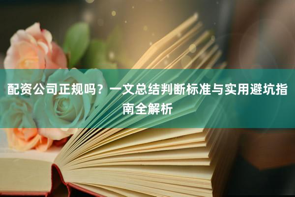 配资公司正规吗？一文总结判断标准与实用避坑指南全解析