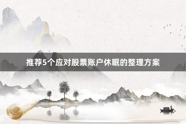 推荐5个应对股票账户休眠的整理方案